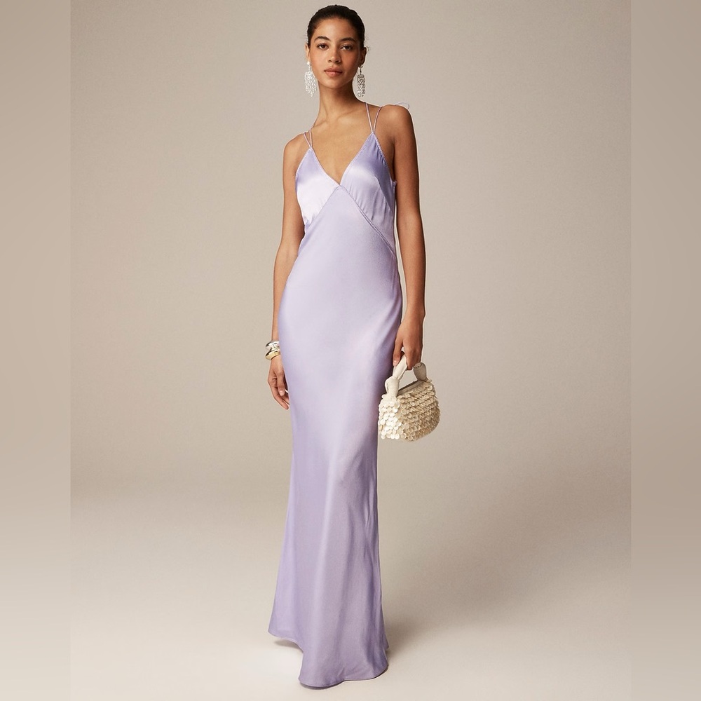NWT Anna October© X J.Crew V-neck slip dress in luster crepe Size 14
